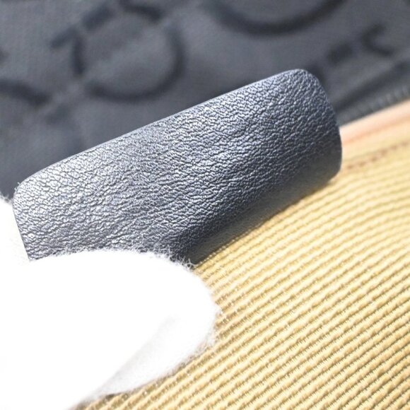 SALVATORE FERRAGAMO Gancini Tote Shoulder Bag Canavs Leather Black SHW 09KB197 - Picture 4 of 14